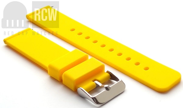 Silicone Rubber Watch Strap Band 18mm yellow